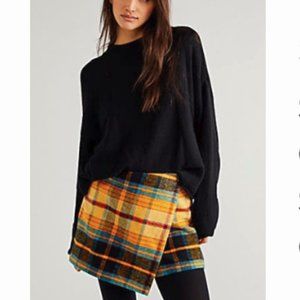 Free People Emmy Mini Menswear Skort NWT Plaid sz 6